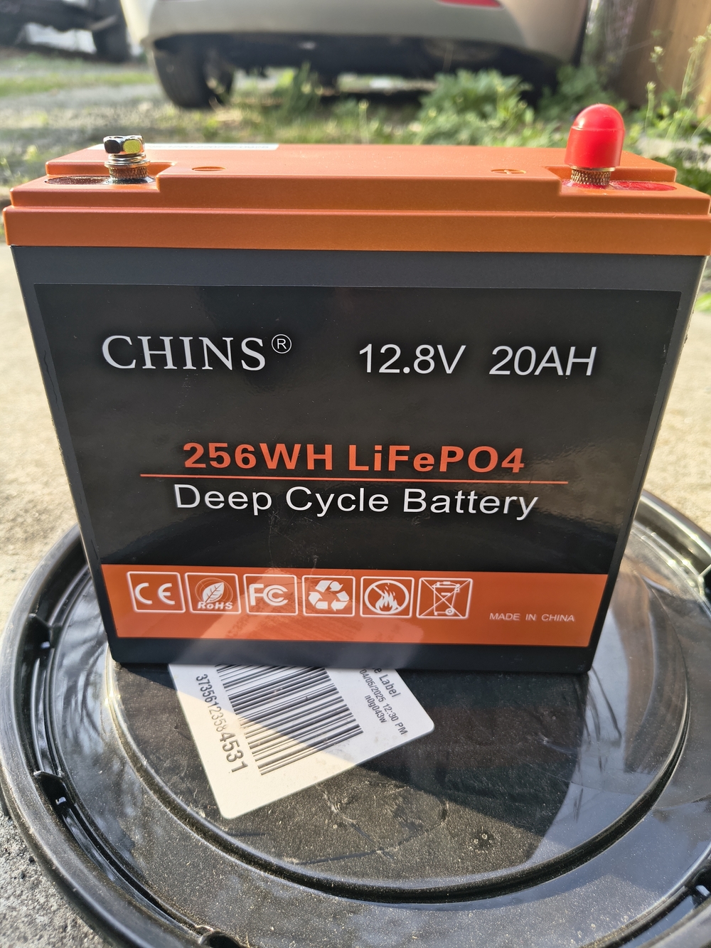 12.8V 20Ah LiFePO4 Deep Cycle Battery - Orange/Black